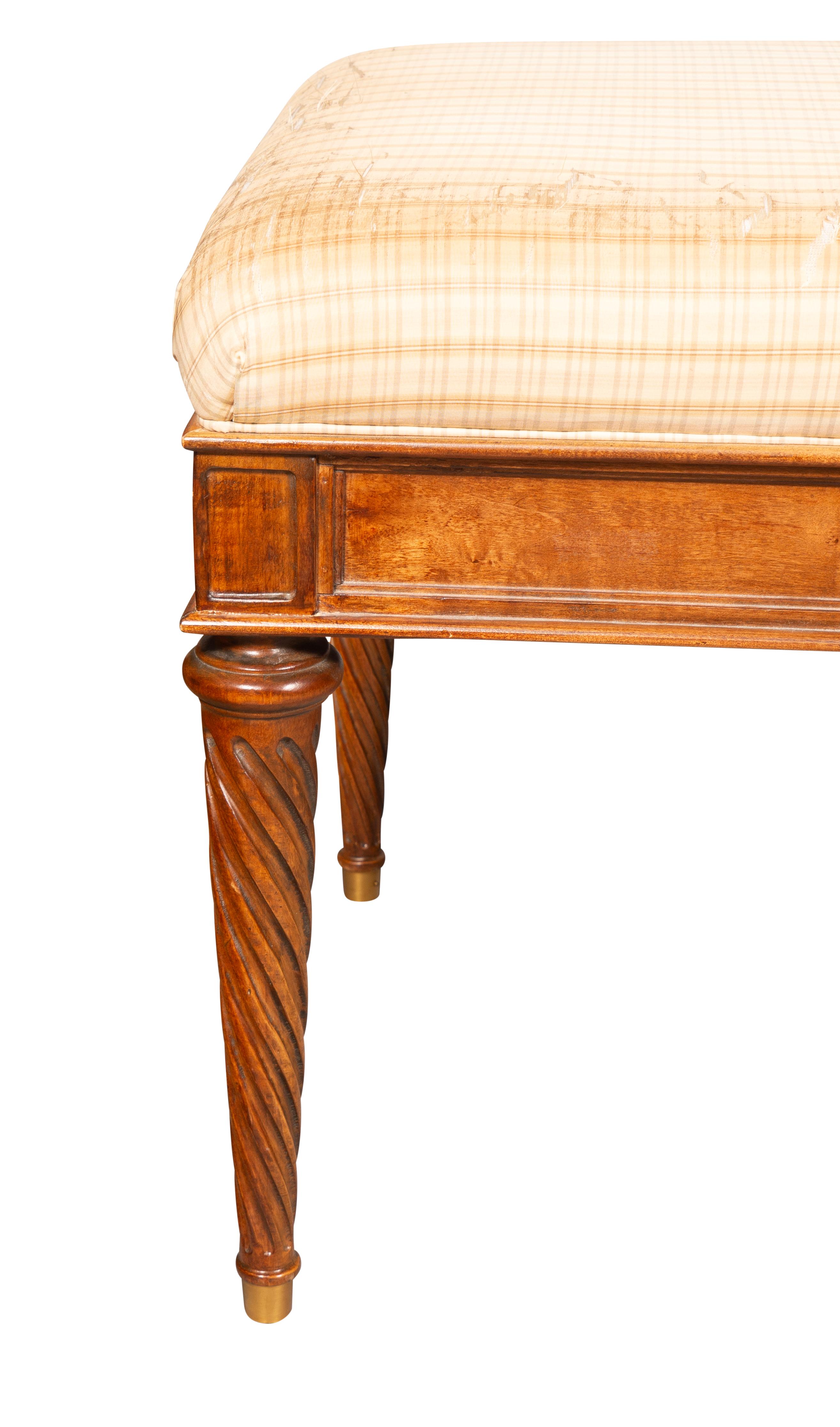 Louis XVI Style Mahogany Bench For Sale 4