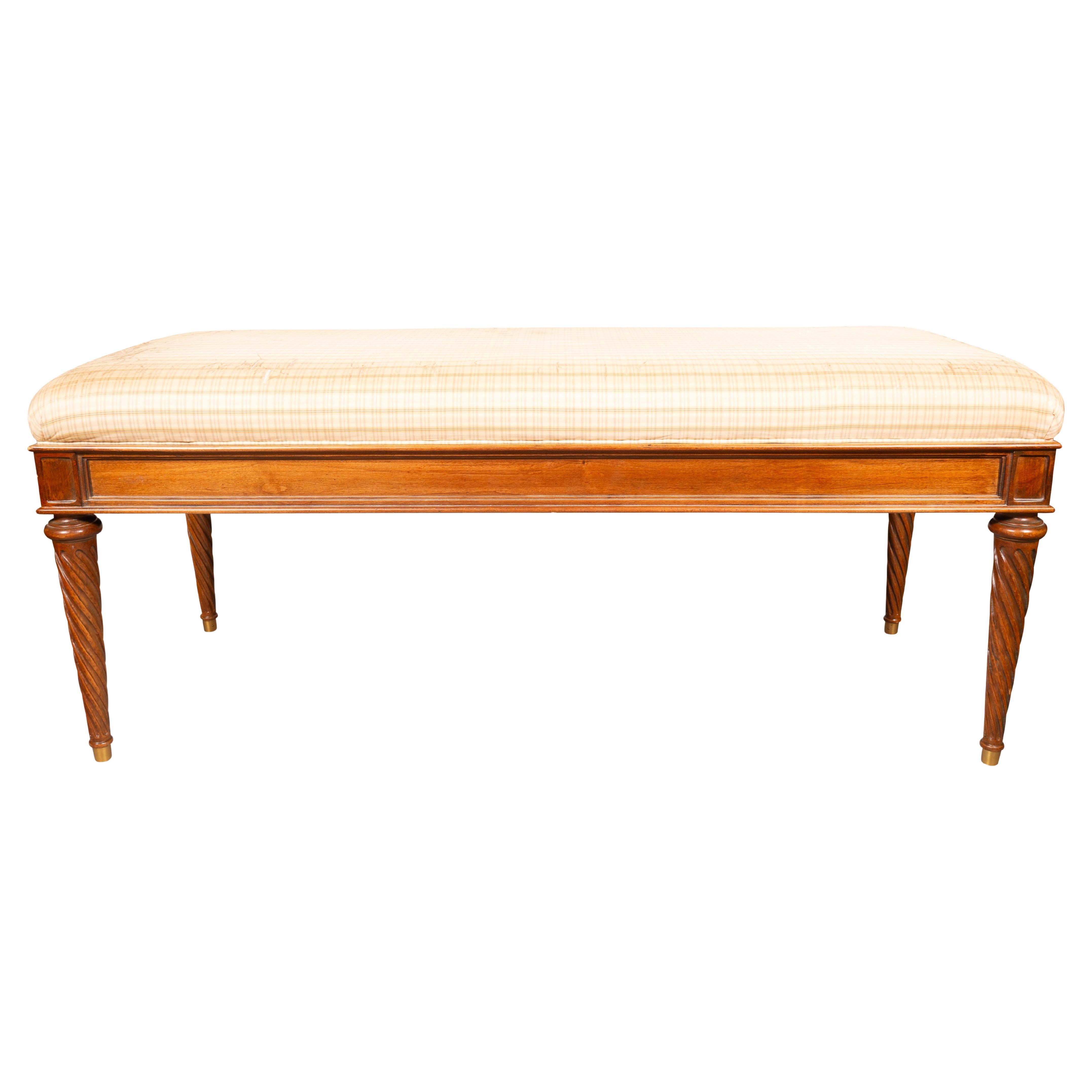 Louis XVI Style Mahogany Bench For Sale