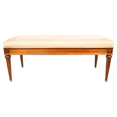 Vintage Louis XVI Style Mahogany Bench