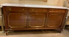 Louis XVI-Style Mahogany Buffet with Gilt Accents and Bronze Hardware