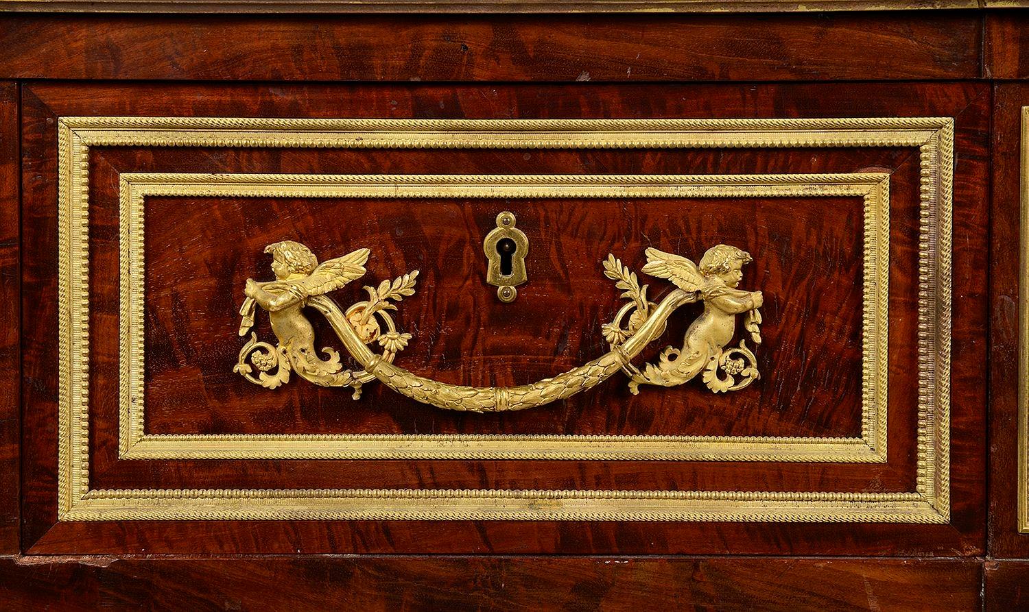 Louis XVI Style Mahogany Bureau Plat, 19th Century For Sale 2