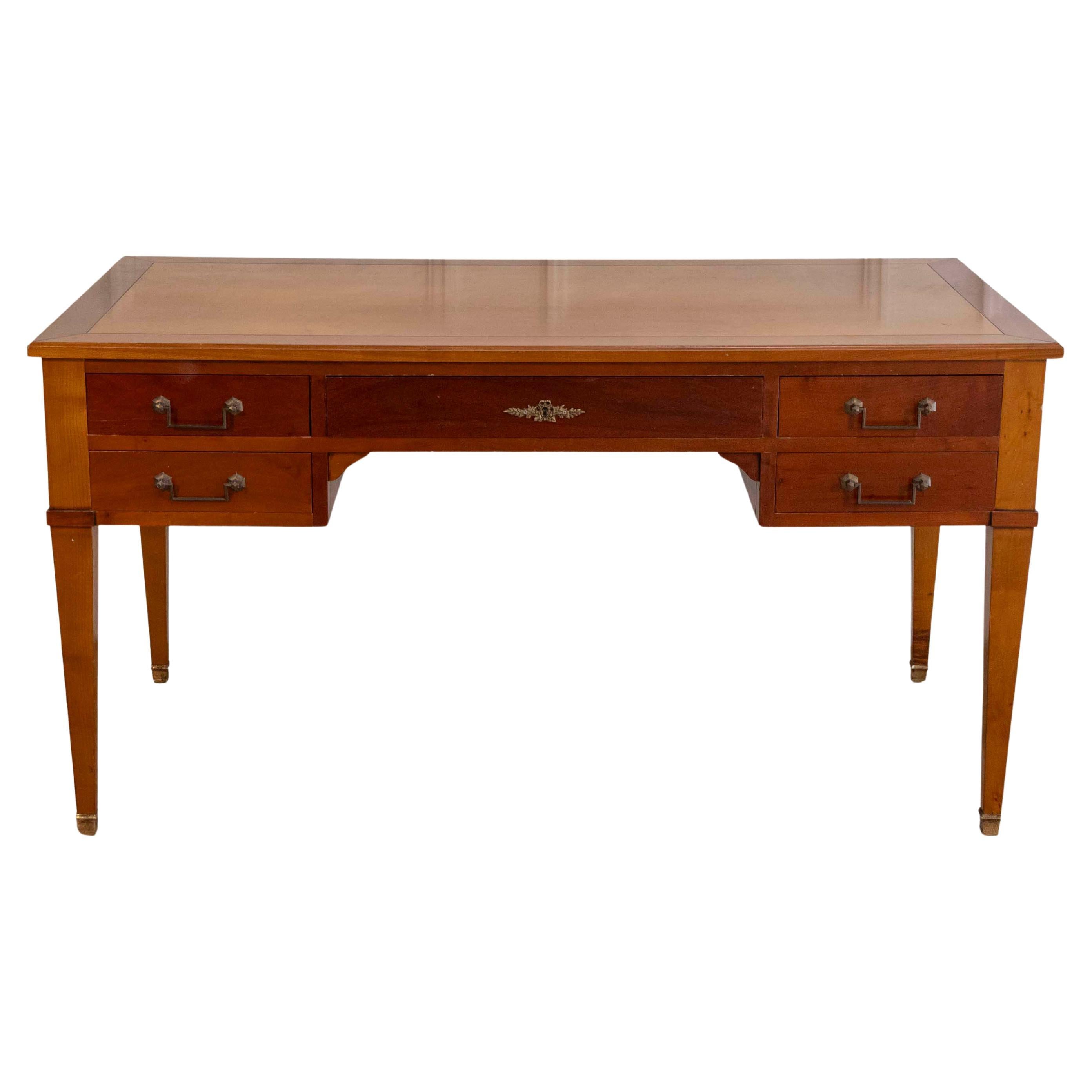 Louis XVI Style Mahogany Bureau Plat (Directoire Desk), Mid-20th Century