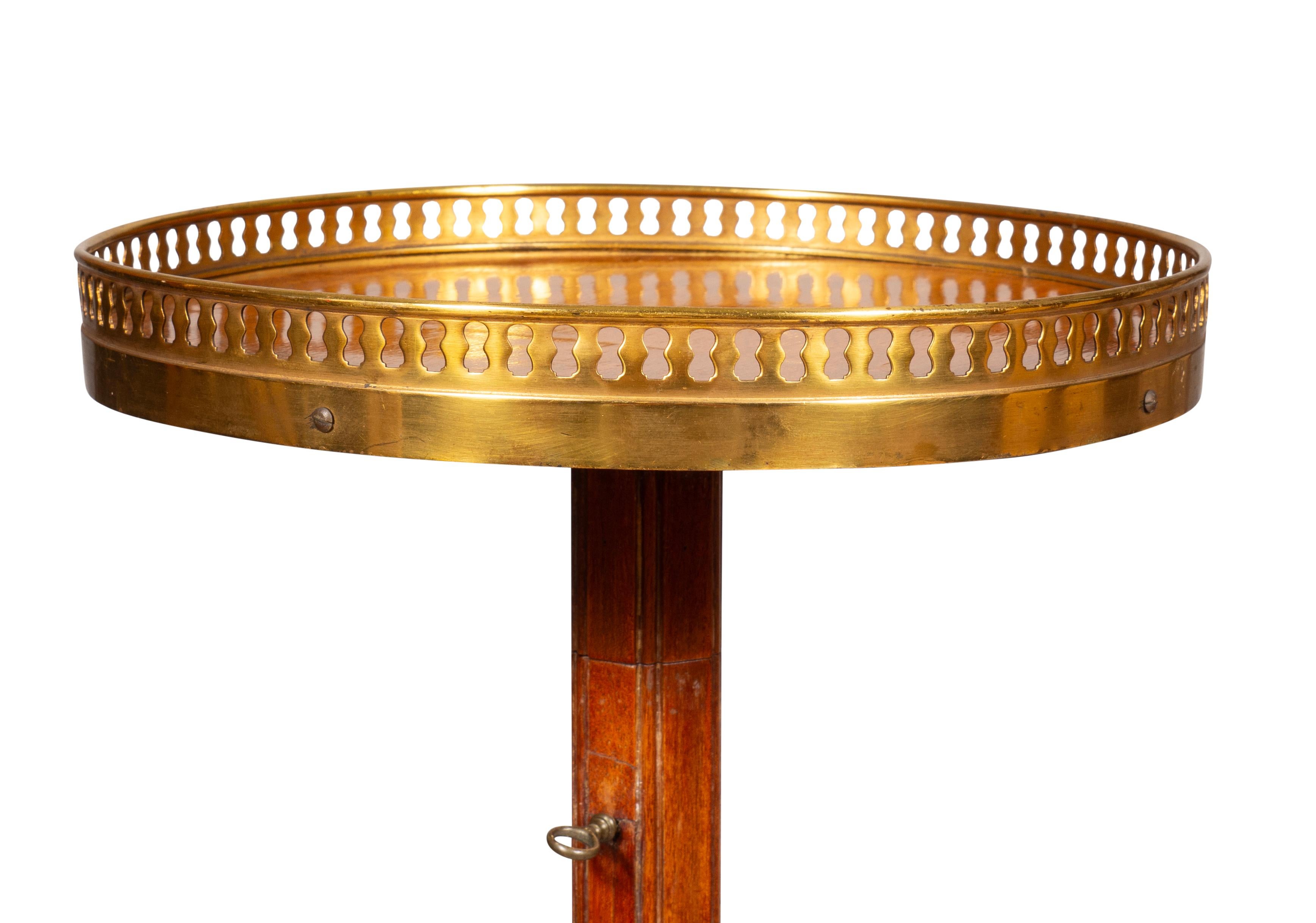 Brass Louis XVI Style Mahogany Candlestand