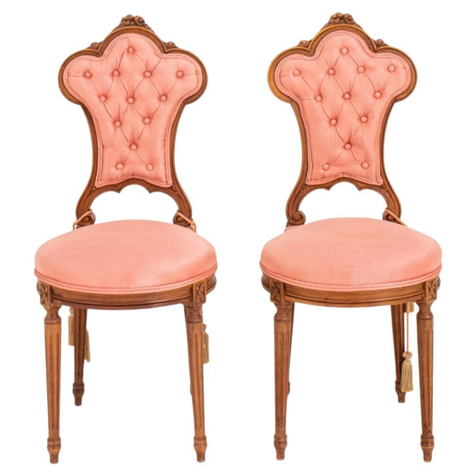 Louis XVI Style Mahogany Card Chairs