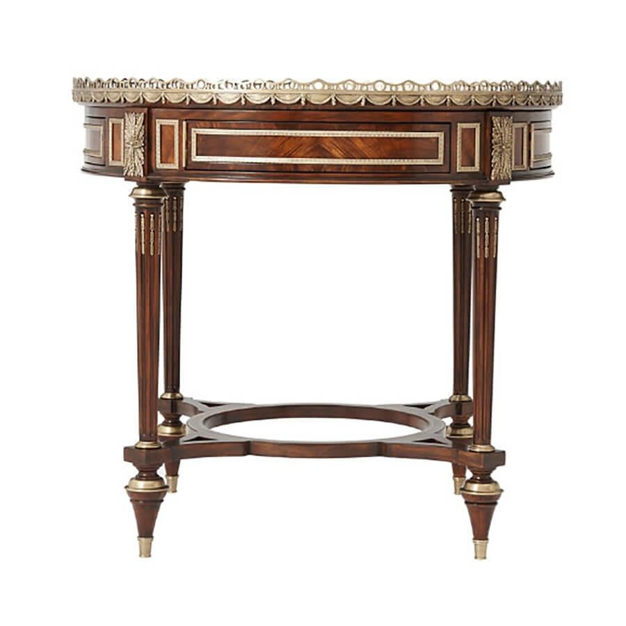 Vietnamese Louis XVI Style Mahogany Center Table For Sale