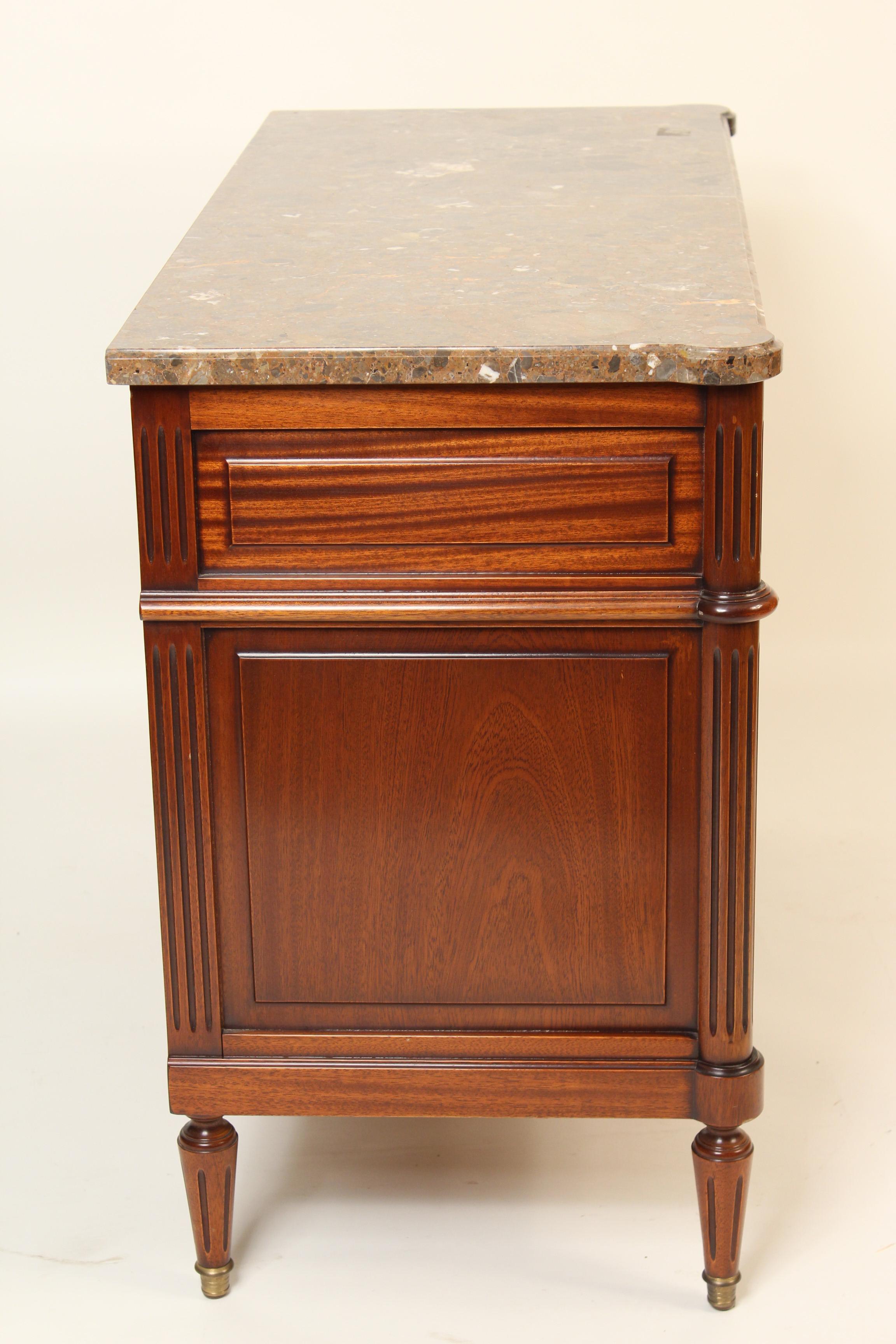 Louis XVI Style Mahogany Chest of Drawers In Good Condition In Laguna Beach, CA