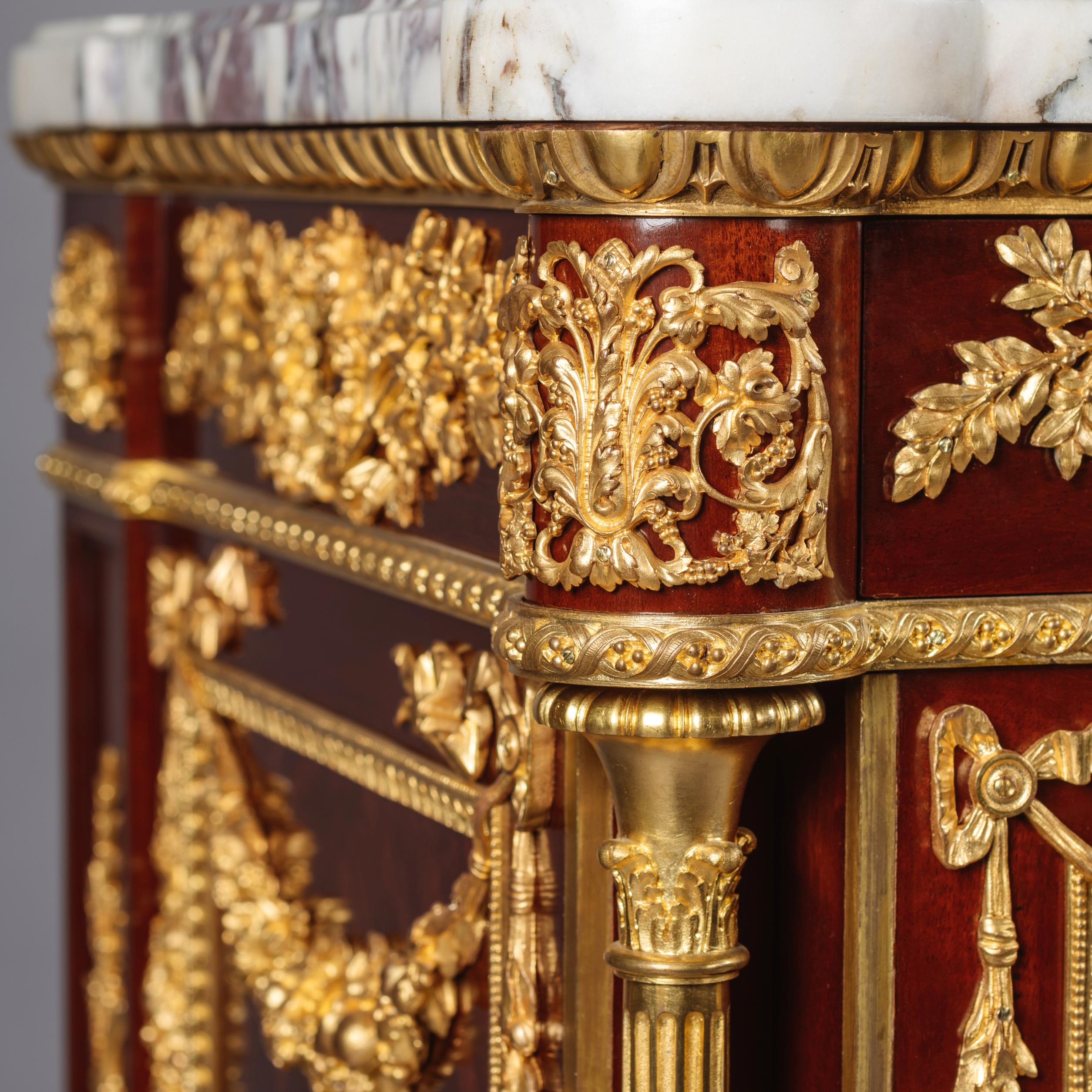 French Louis XVI Style Mahogany Commode, Attributed to Henry Dasson For Sale