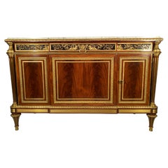 Louis XVI Style Mahogany Commode, Attributed to Henry Dasson