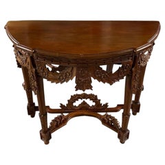 Louis XVI Style Mahogany Console Table, early 20th century, the molded D-shaped