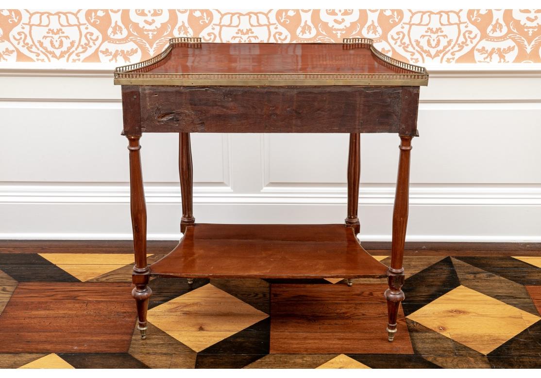Louis XVI Style Mahogany Console with Brass Gallery For Sale 8