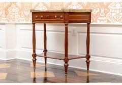 Louis XVI Style Mahogany Console with Brass Gallery