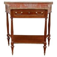 Louis XVI Style Mahogany Console with Brass Gallery