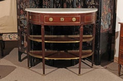 Louis XVI Style Mahogany Demi-lune Dessert Console, Early 19th Century