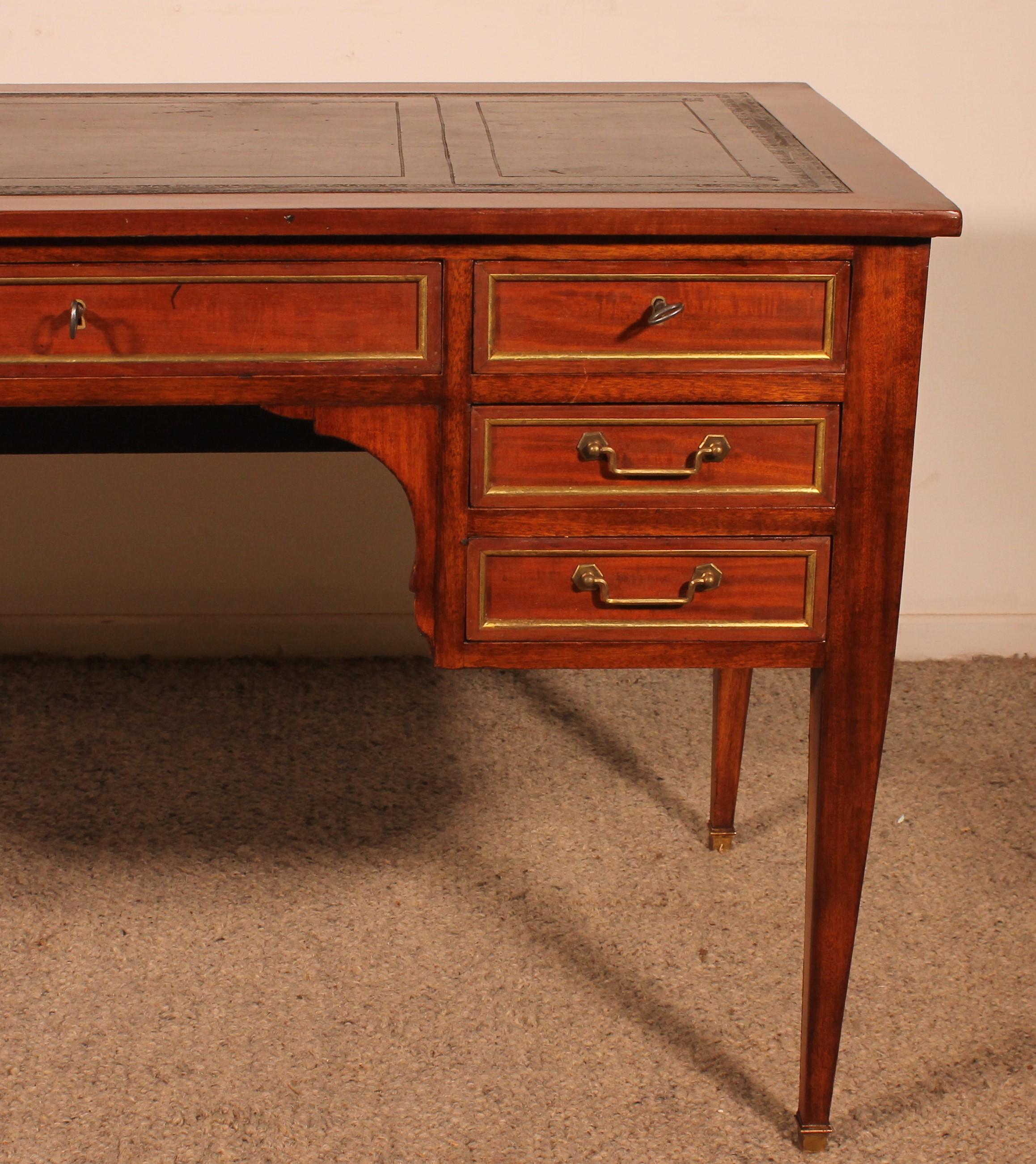 French Louis XVI Style Mahogany Desk For Sale