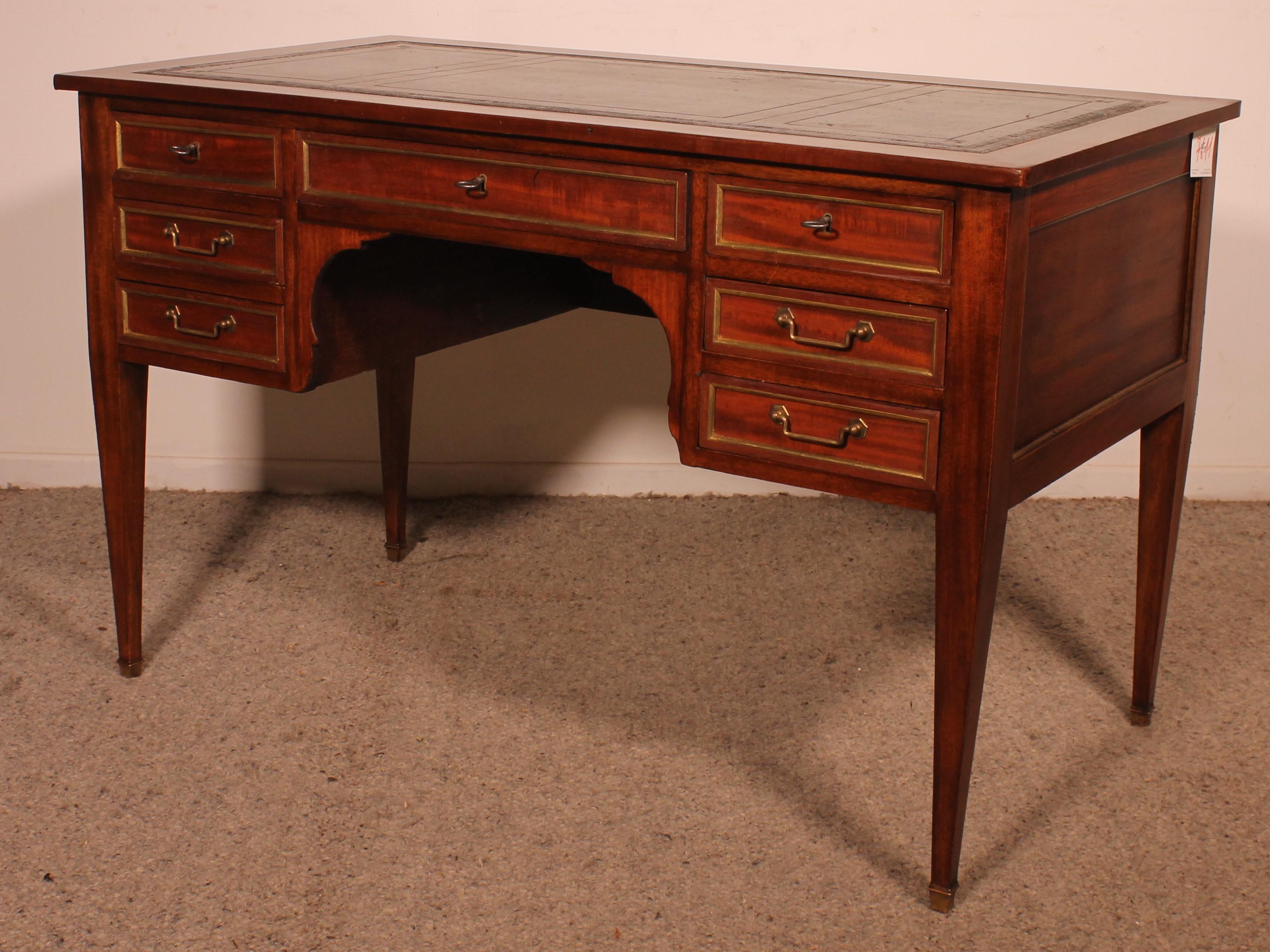 Louis XVI Style Mahogany Desk For Sale 4