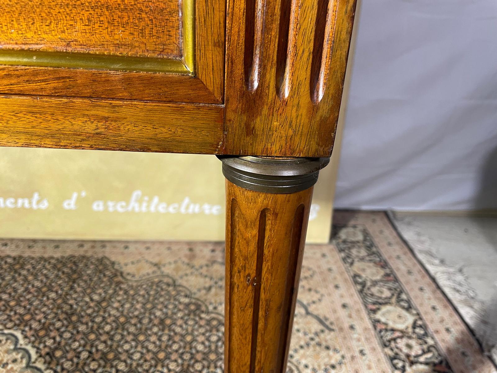 Louis XVI-Style Mahogany Desk with Leather Writing Surface & Pull-Out Extensions For Sale 3