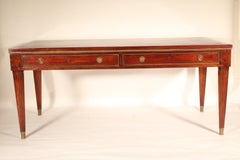 Louis XVI Style Mahogany Desk with Tooled Leather Top
