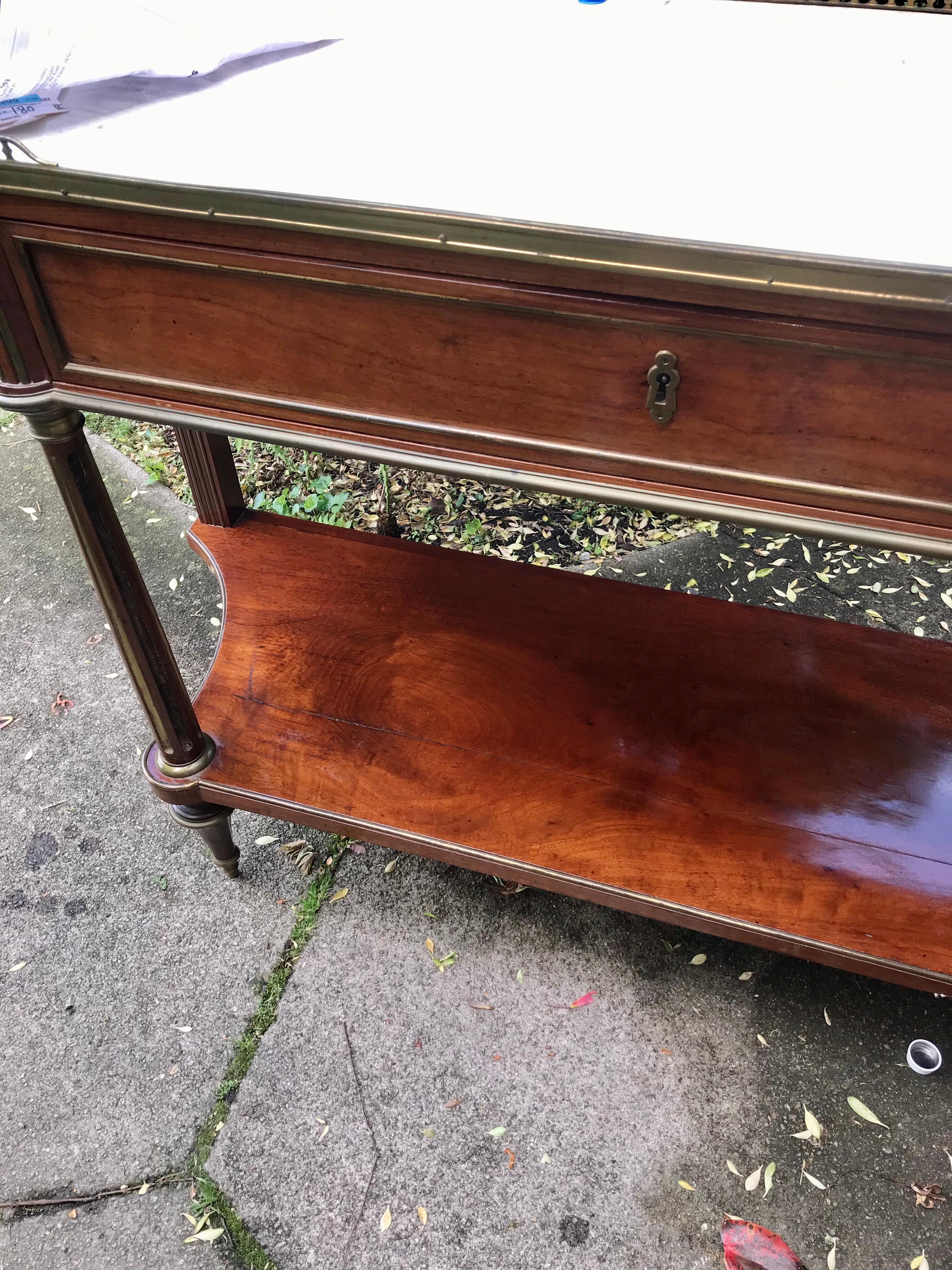 Louis XVI Style Mahogany Desserte Console Sideboard or Server In Good Condition In Nashville, TN