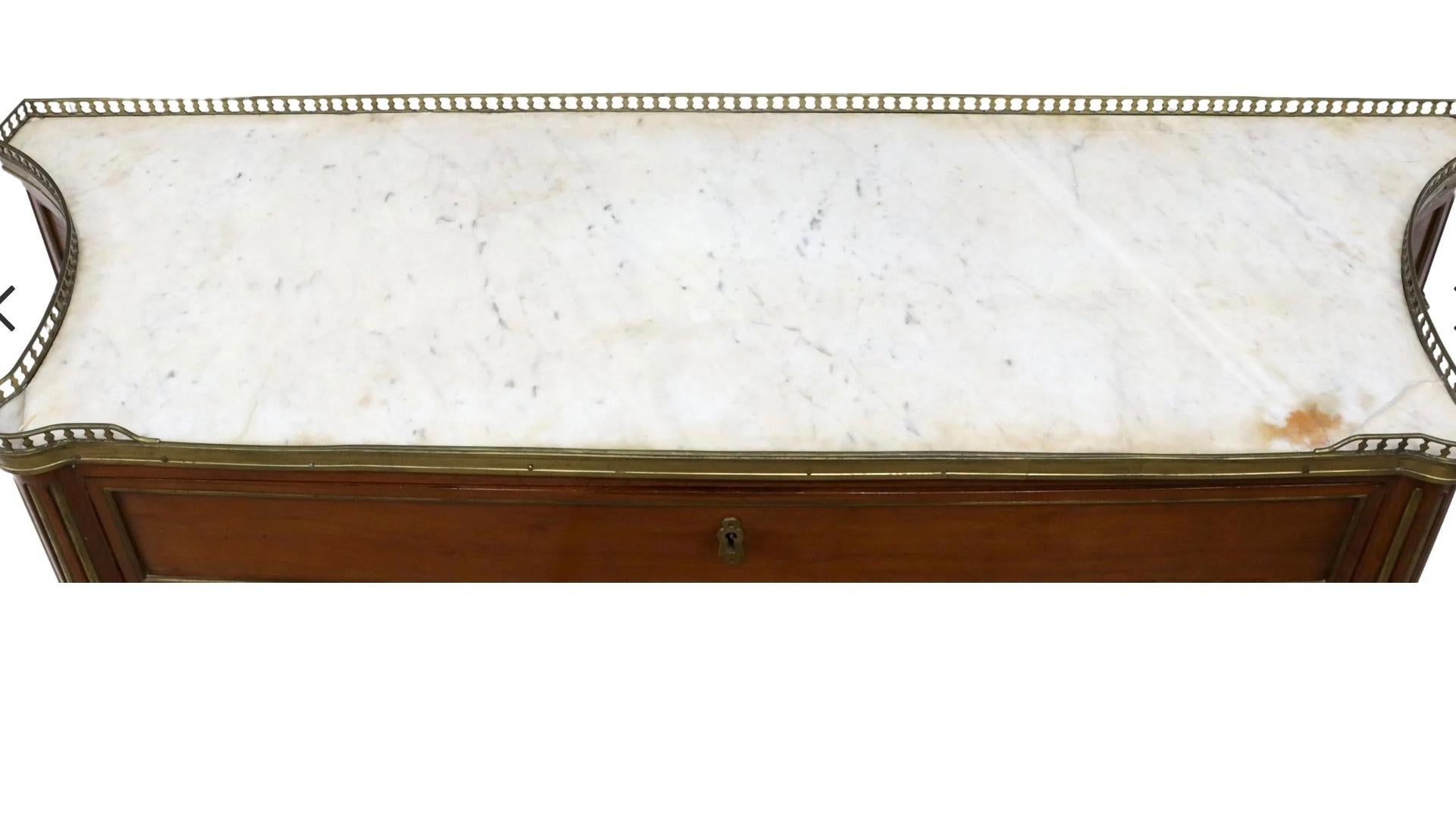 Louis XVI Style Mahogany Desserte Console Sideboard or Server 1