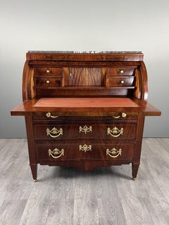 Louis XVI Style Mahogany Drop-front Secretary Desk, 19th Century