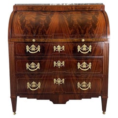 Louis XVI Style Mahogany Drop-front Secretary Desk, 19th Century