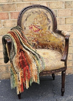 Mahagoni im Louis XVI-Stil und flämische Nadelspitze Bergère, um 1880