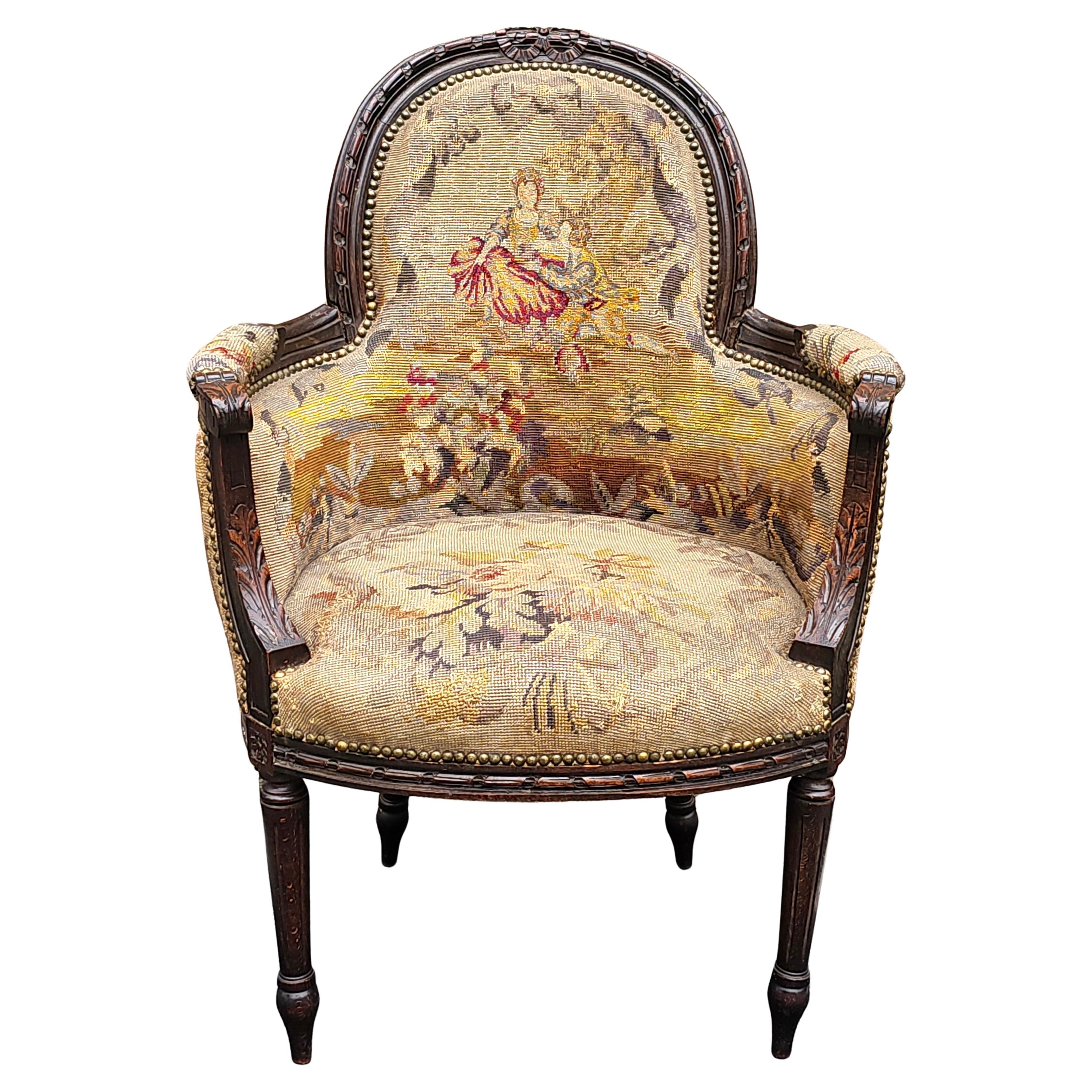Needlepoint Bergère-Sessel