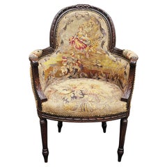 Mahagoni im Louis XVI-Stil und flämische Nadelspitze Bergère, um 1880