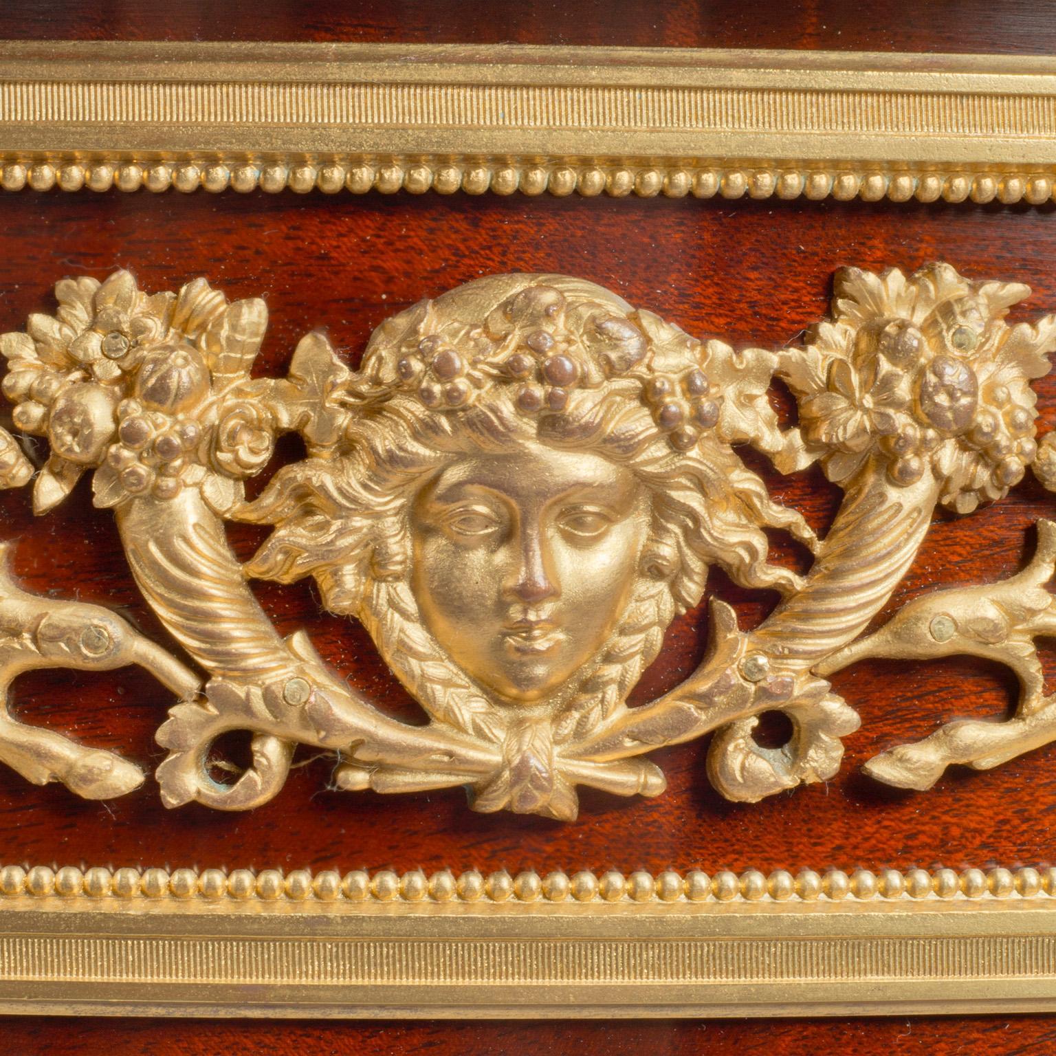 French Louis XVI Style Mahogany Gilt-Bronze Mounted Guéridon, circa 1890 For Sale