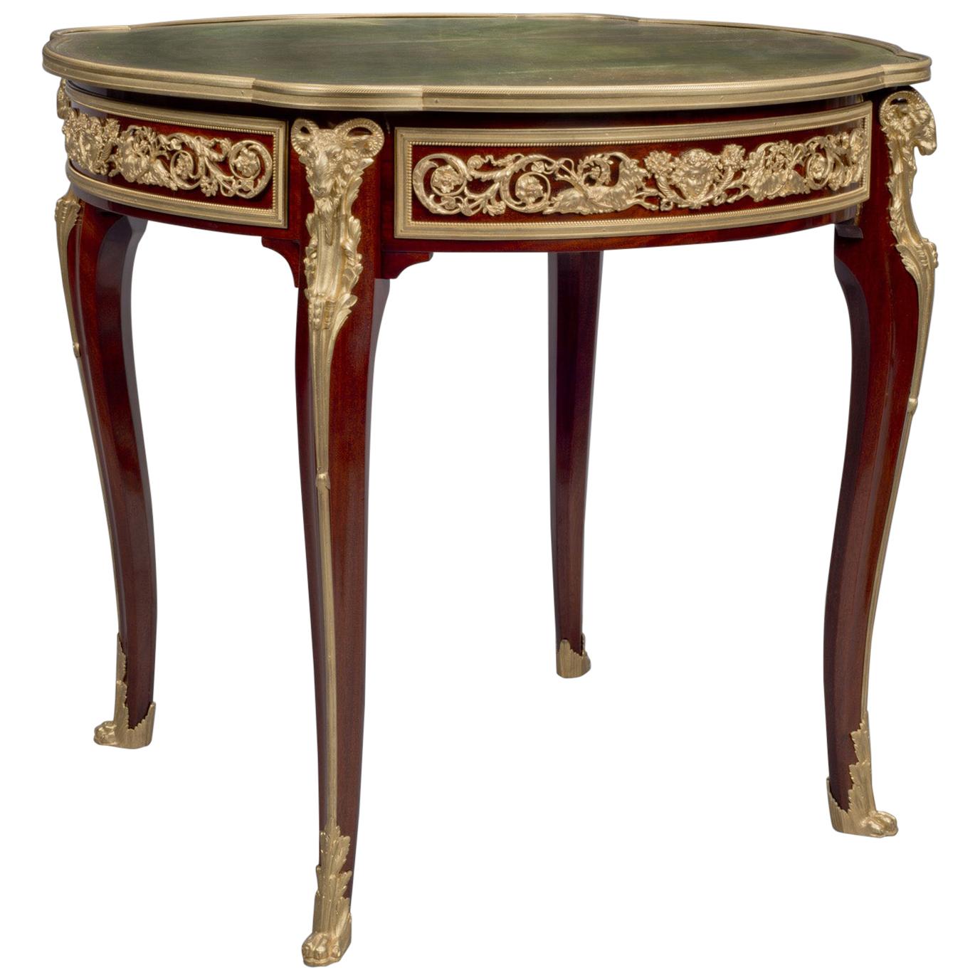 Guéridon de style Louis XVI en acajou et bronze doré, vers 1890 en vente