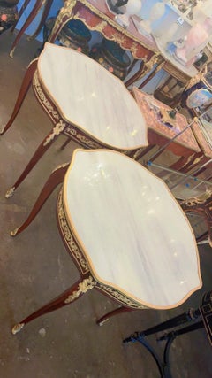 Louis XVI Style Mahogany Gilt Bronze Mounted Gueridon Tables