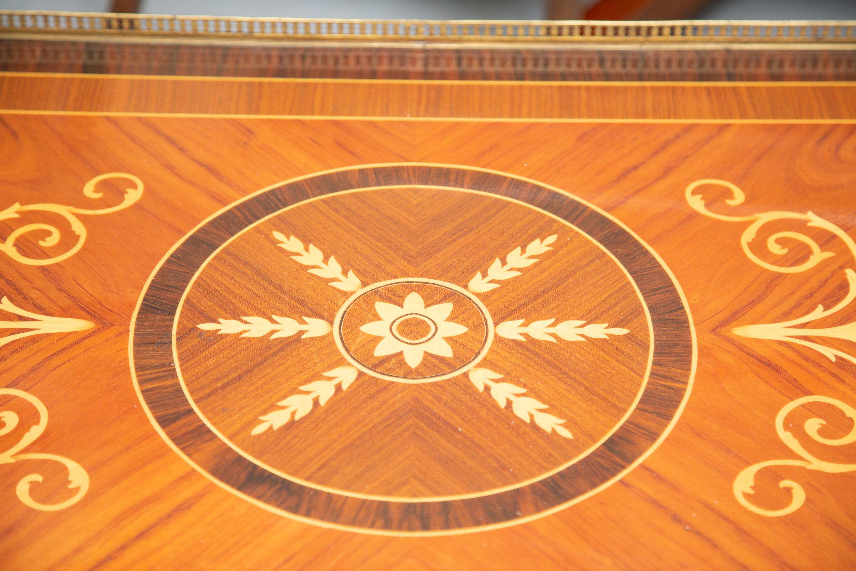 Unknown Louis XVI Style Mahogany Inlaid Coffee Table