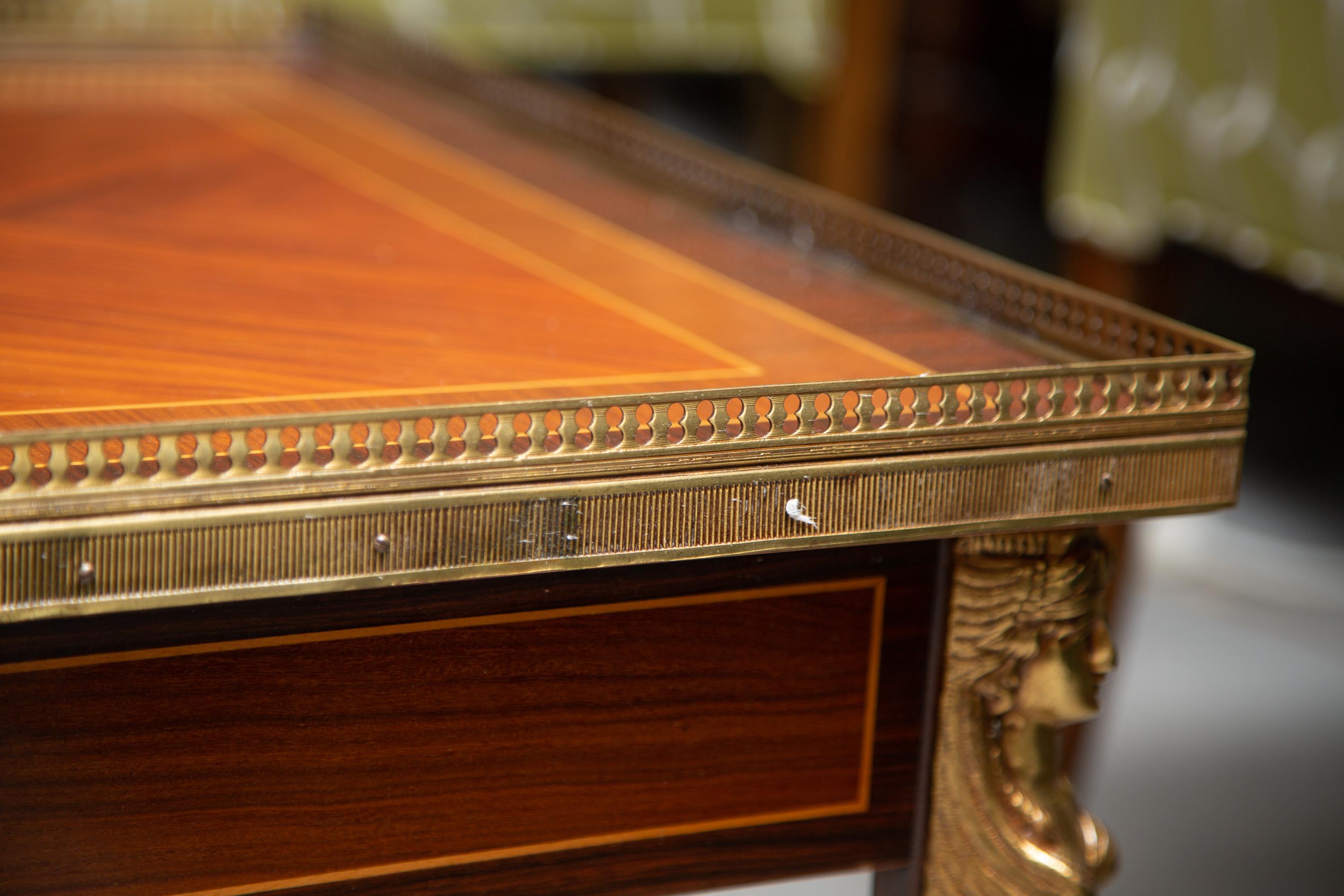 Hand-Crafted Louis XVI Style Mahogany Inlaid Coffee Table