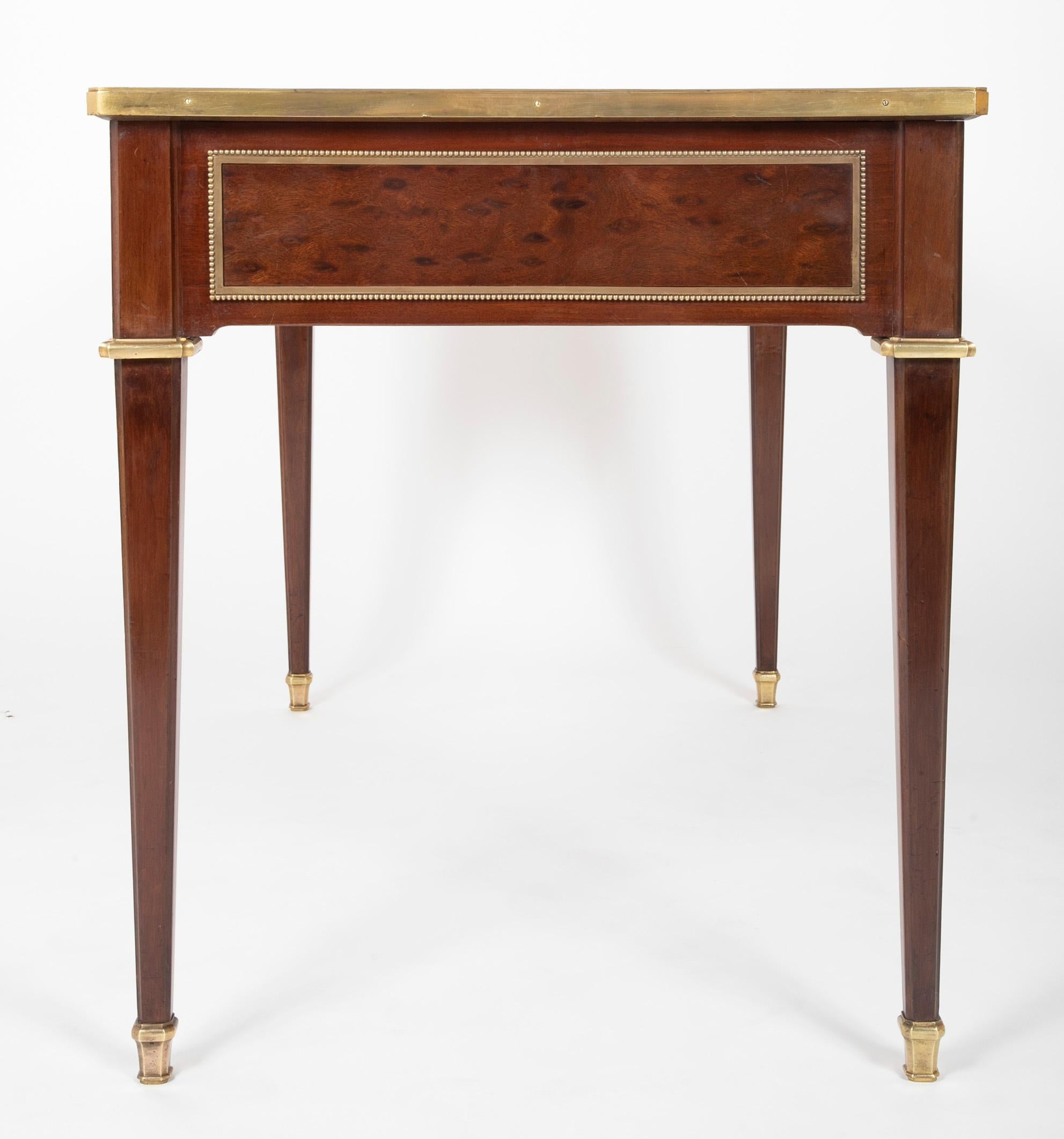 Louis XVI Style Mahogany Leather Top Desk For Sale 4