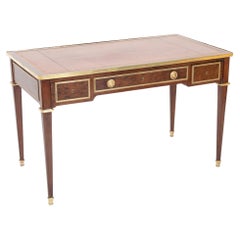 Antique Louis XVI Style Mahogany Leather Top Desk