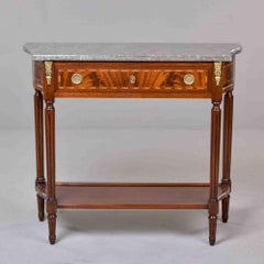 Louis XVI Style Mahogany Marble-Top Console