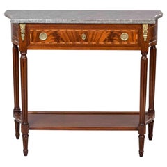 Louis XVI Style Mahogany Marble-Top Console
