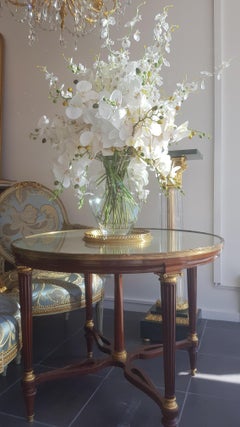 Louis XVI Style Mahogany & Mirrored Top Gueridon Attributed to Maison Jansen