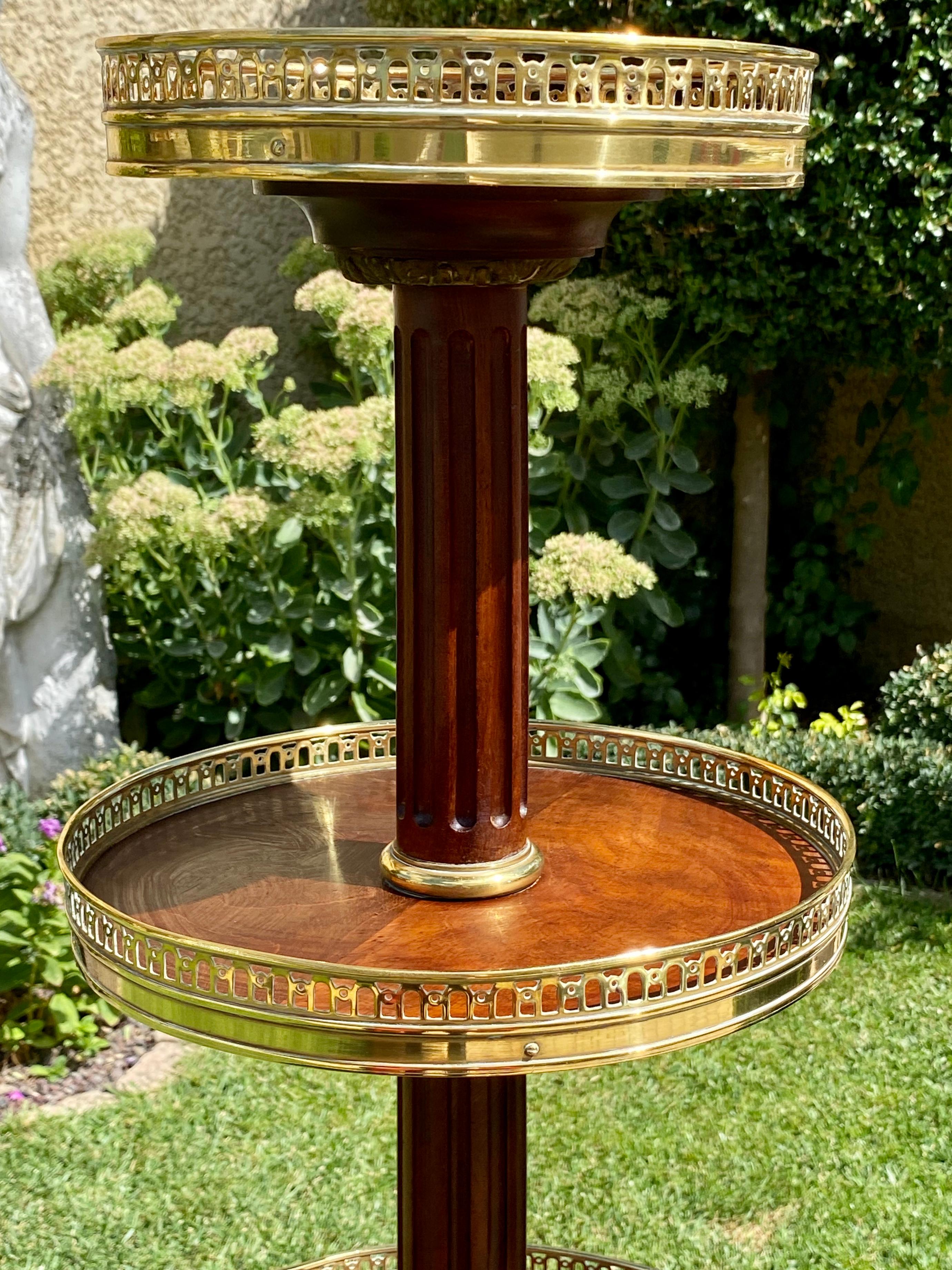 Brass Louis XVI Style Mahogany Mute Servant, 19th Century