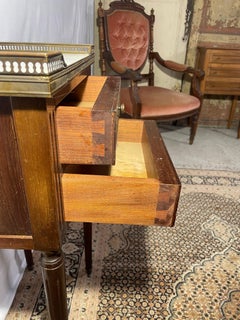 Louis XVI-Style Mahogany Nightstand with Marble Top