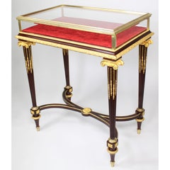 Louis XVI Style Mahogany & Ormolu Mounted Bijouterie Vitrine Table -Henri Dasson