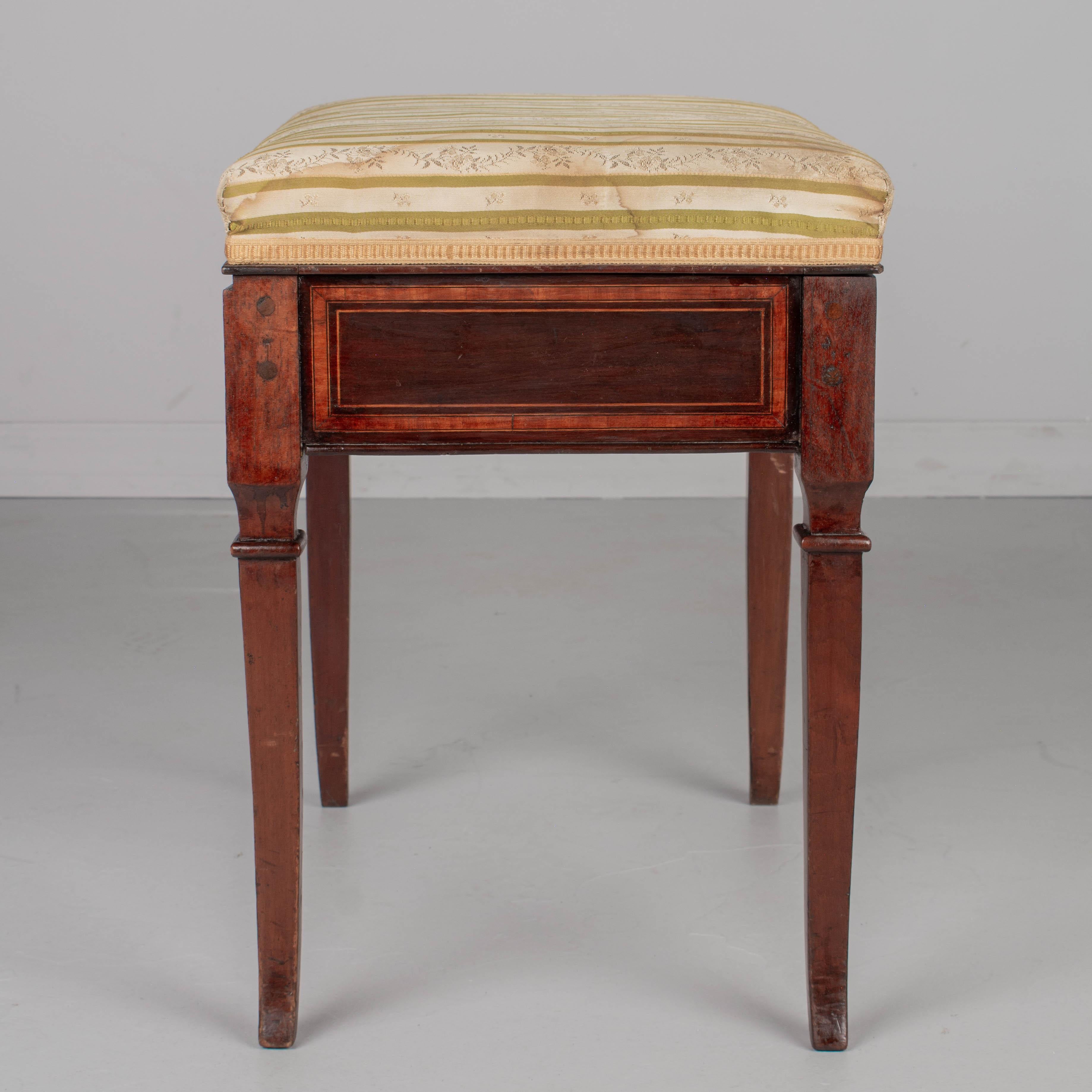 Upholstery Louis XVI Style Mahogany Piano Bench For Sale