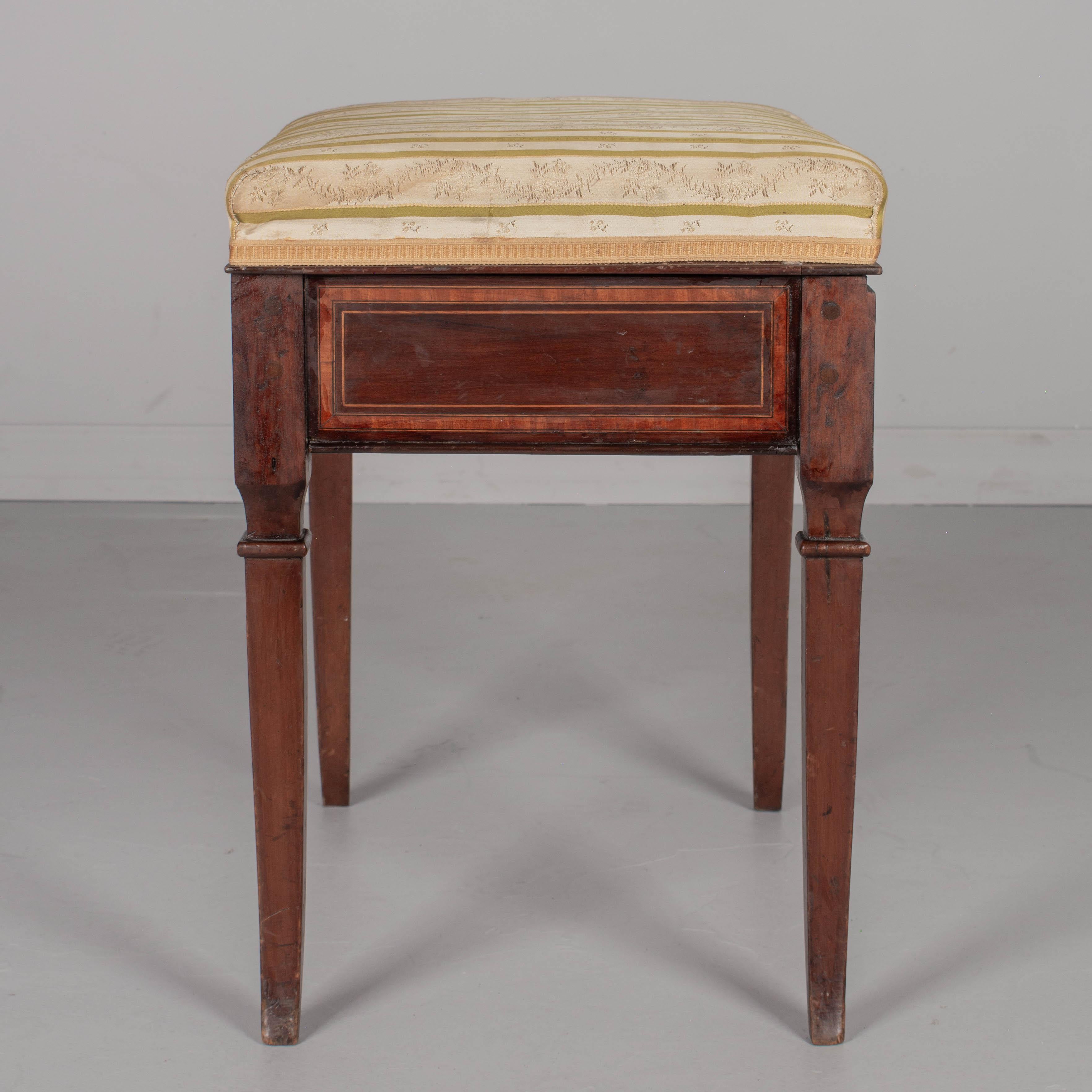 Louis XVI Style Mahogany Piano Bench For Sale 2
