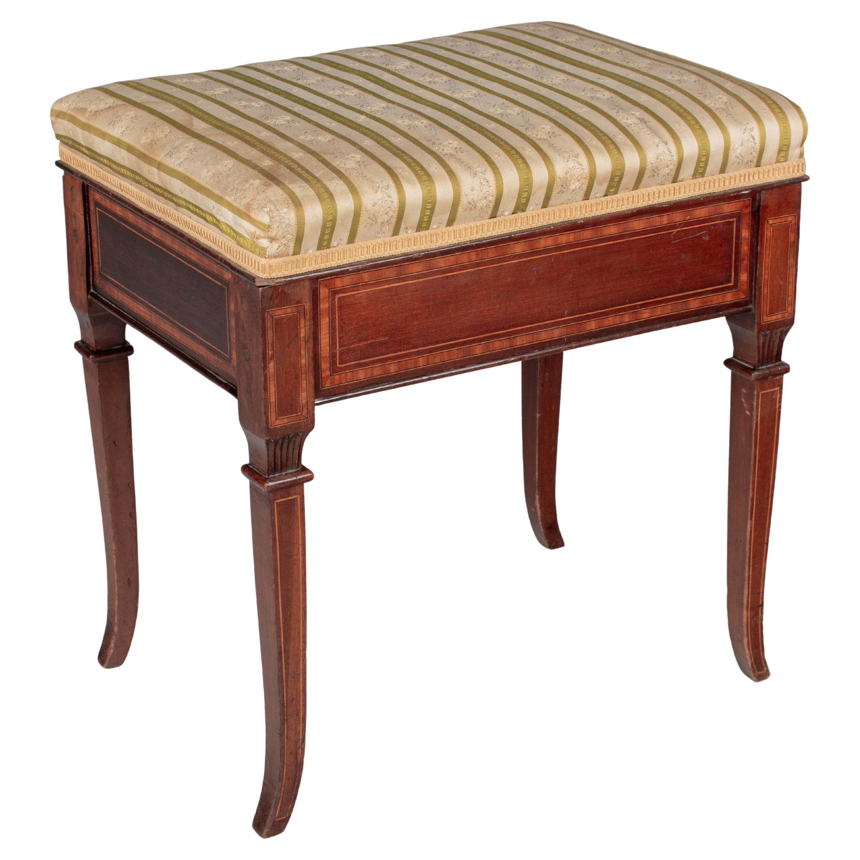 Louis XVI Style Mahogany Piano Bench For Sale