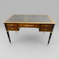 Louis XVI Style Mahogany, Satine & Parquetry Desk by François Linke, No. 484