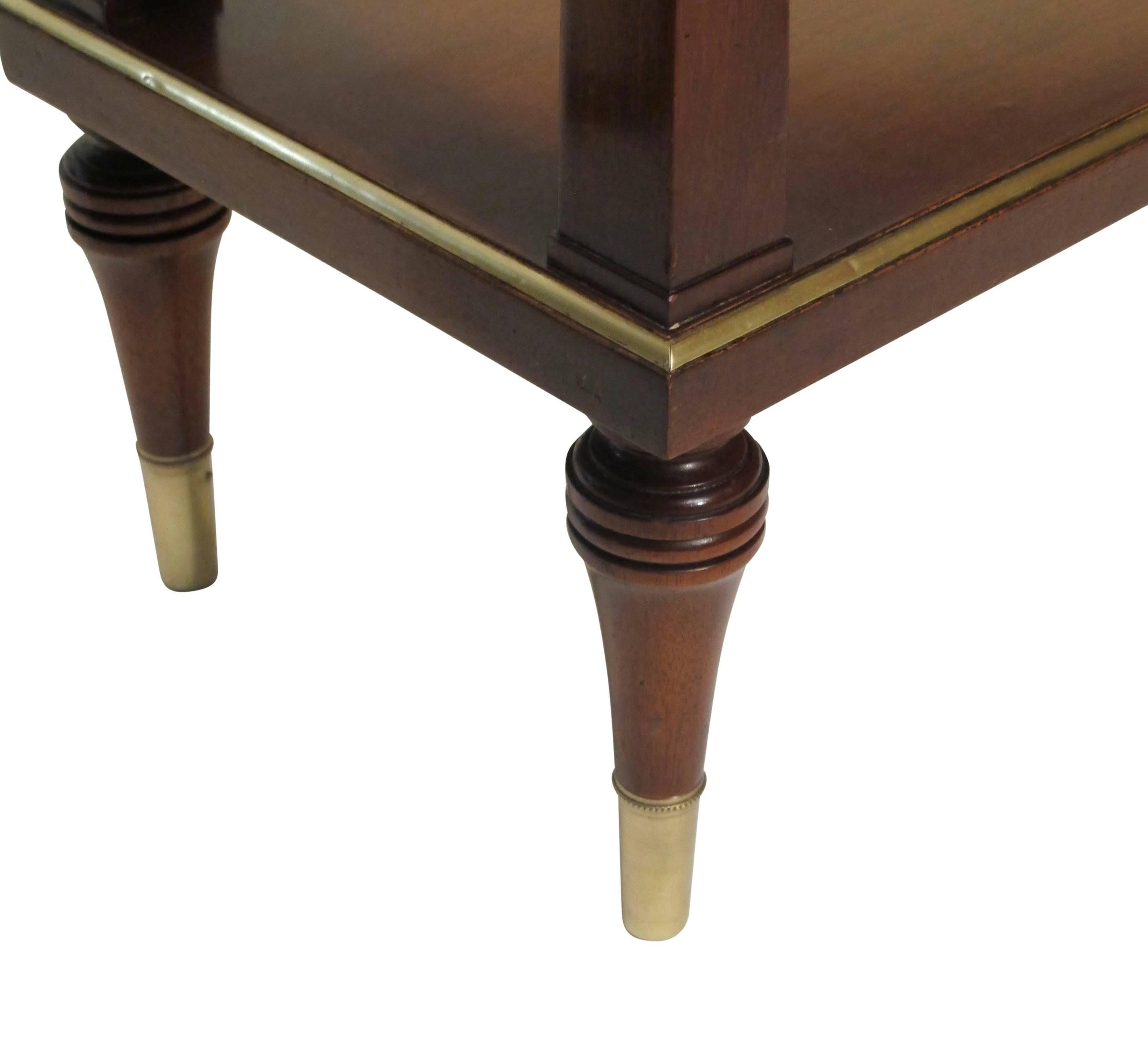 Louis XVI Style Mahogany Server with Brass Trim and Marble Top 3