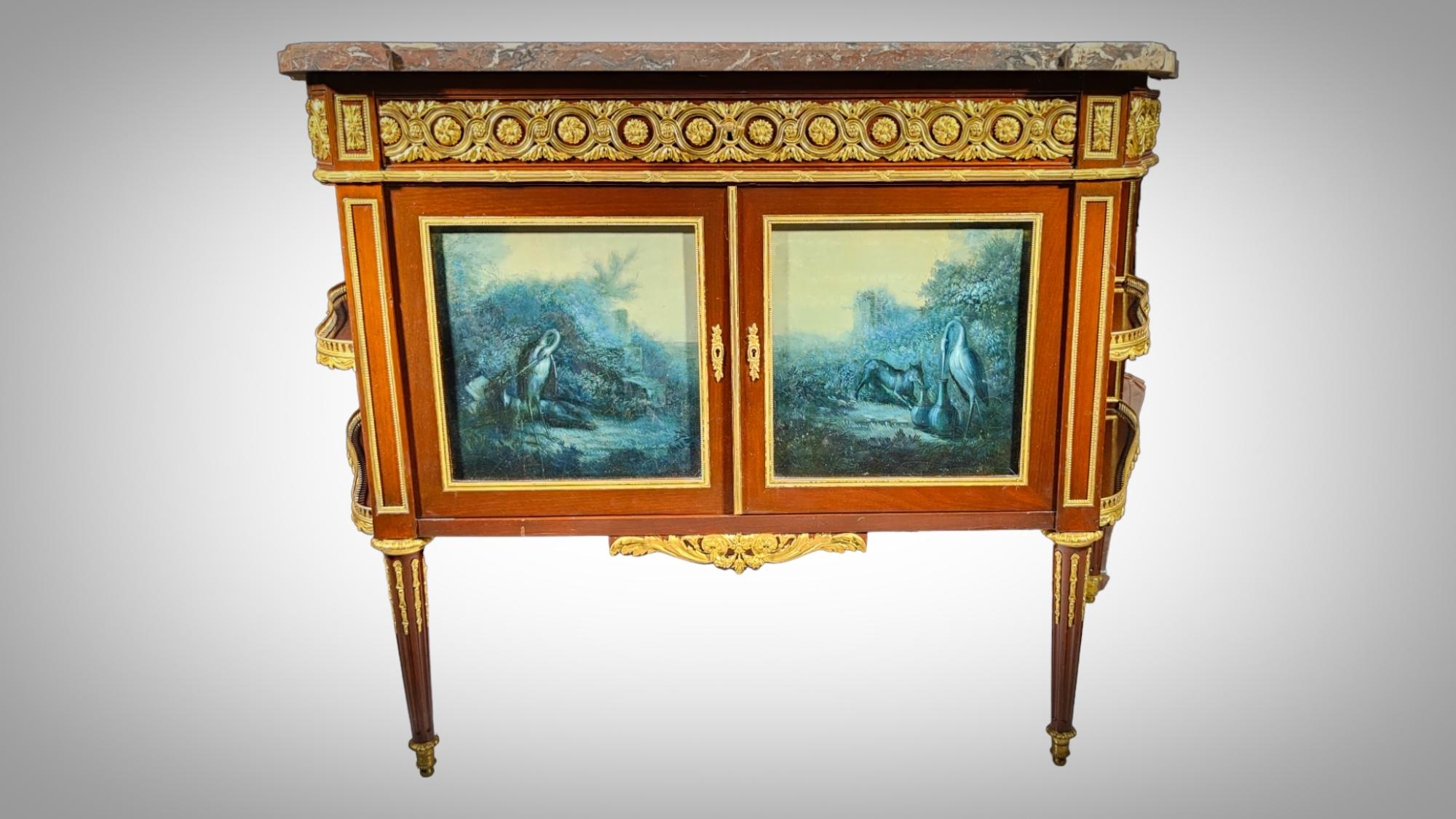 Louis XVI Style Mahogany Side Cabinet by Henry Dasson Et Cie, French, 1889 For Sale 9