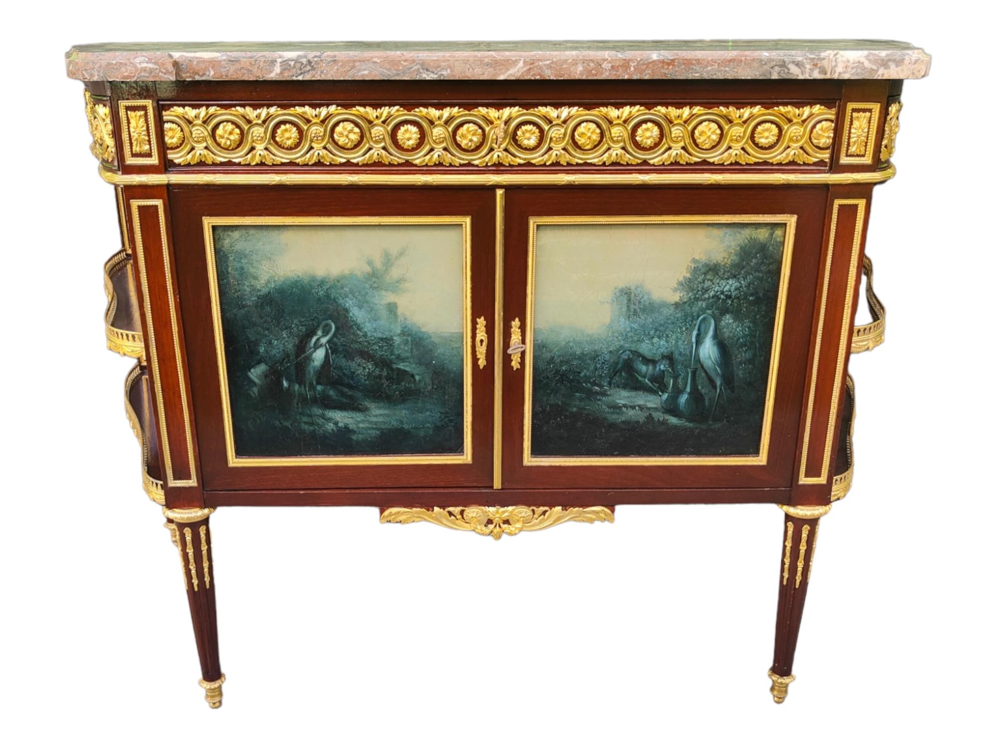 Meuble d'appoint en acajou de style Louis XVI par Henry Dasson et Cie, français  1889 Bon état - En vente à Madrid, ES