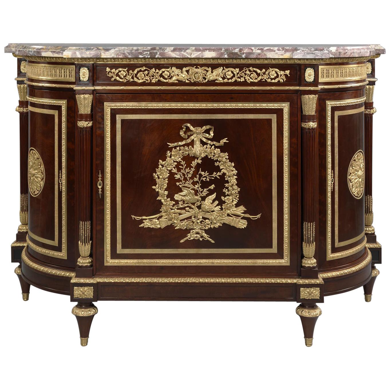 Louis XVI Style Mahogany Side Cabinet by Henry Dasson, French, circa 1880