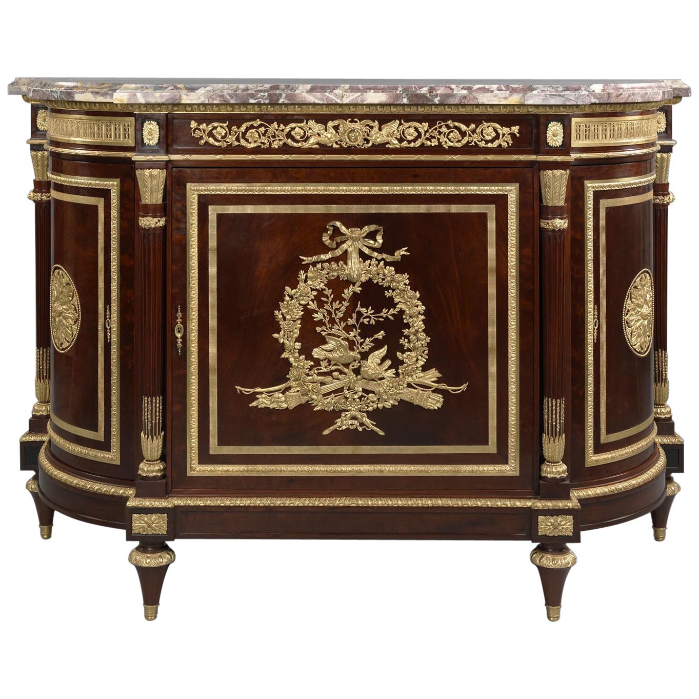 Meuble de rangement d'appoint en acajou de style Louis XVI par Henry Dasson, français, vers 1880